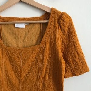 Anthropologie Wesley Mustard Yellow Top